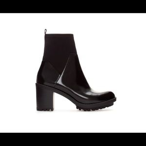 Zara patent ankle boots